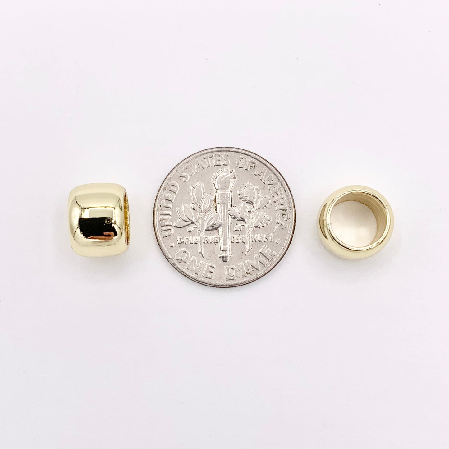6x9mm Large Hole Barrel Spacer Beads in Real 18K Gold Plated Over Brass | Space Gold Beads For Jewelry Making/Designs 20 PCS