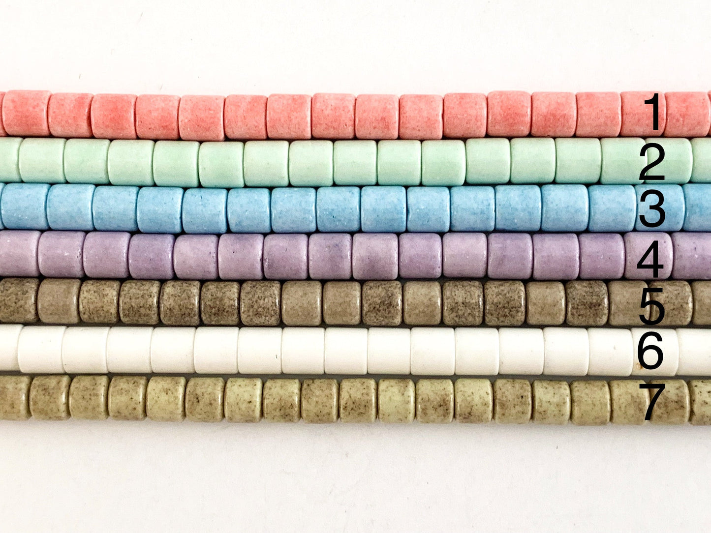 4mm Soft Color Agate Tube Smooth Shiny Beads Around 16"