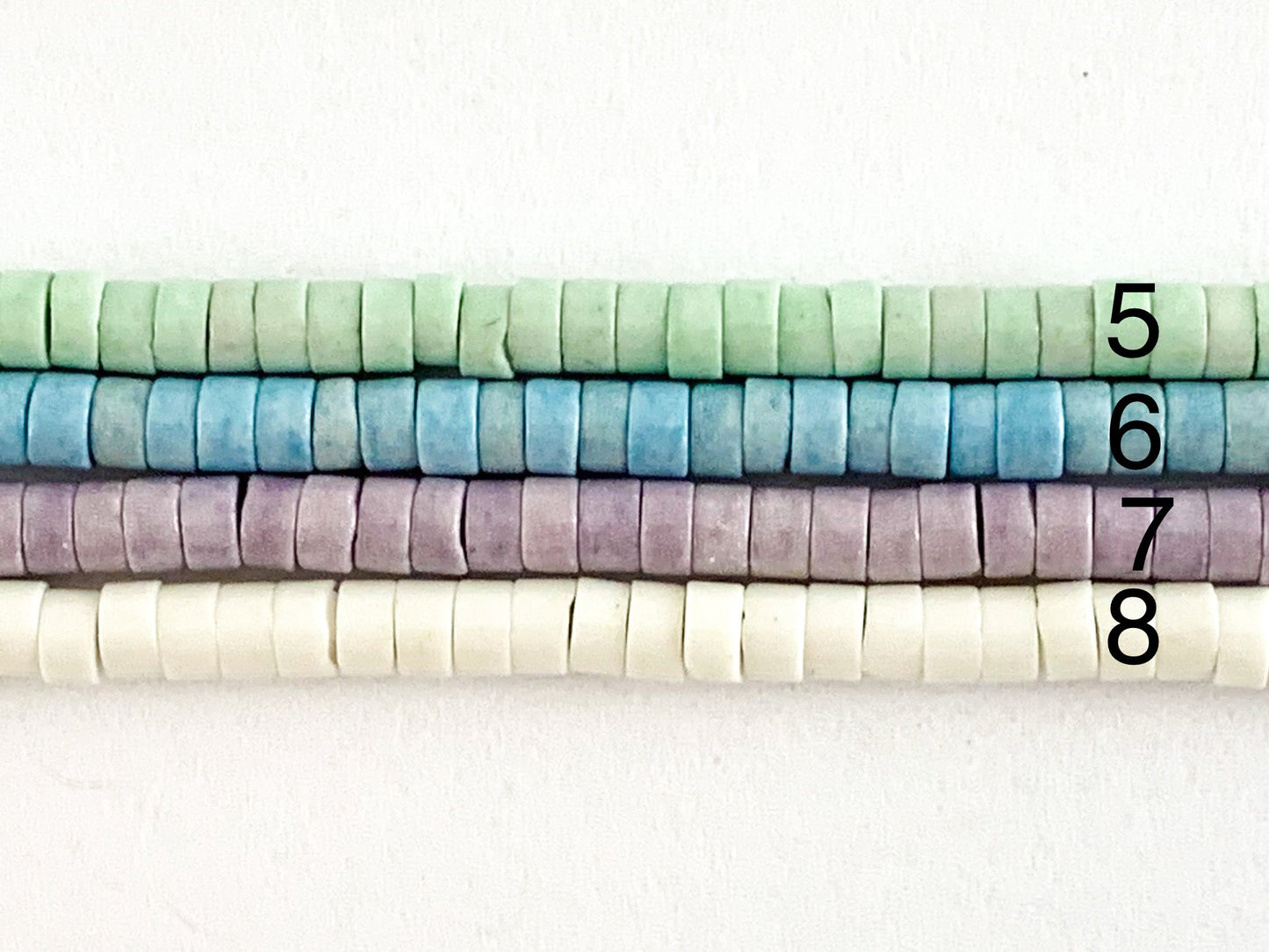 2-3mm Soft Color Agate Heishi Smooth Shiny Beads Around 16"