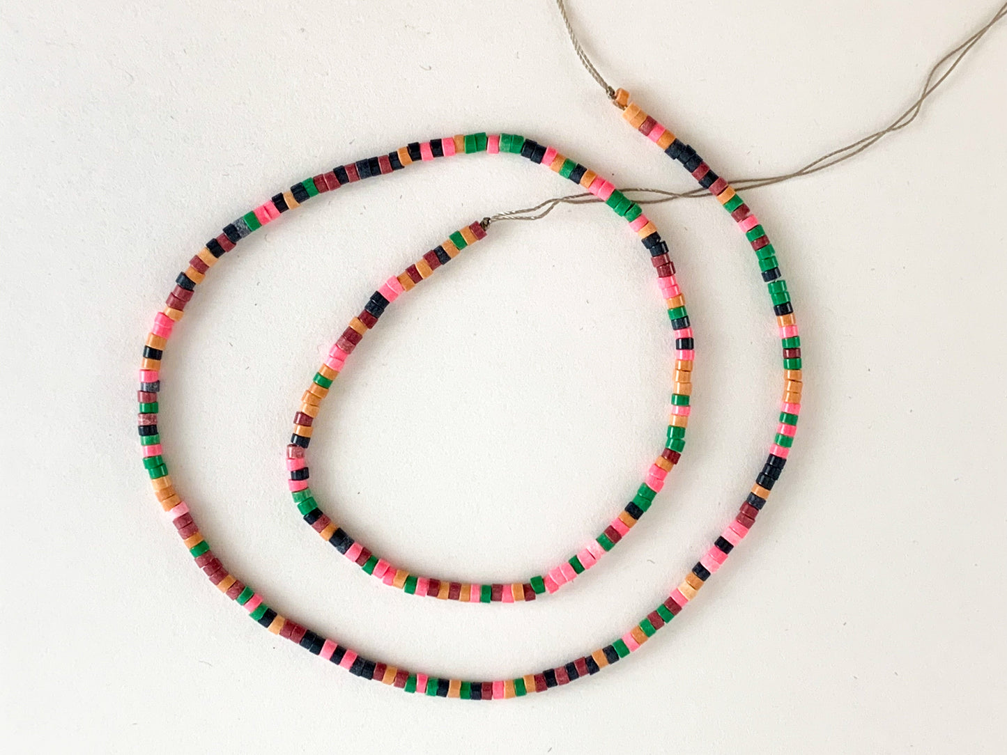 2-3mm Soft Color Agate Heishi Smooth Shiny Beads Around 16"
