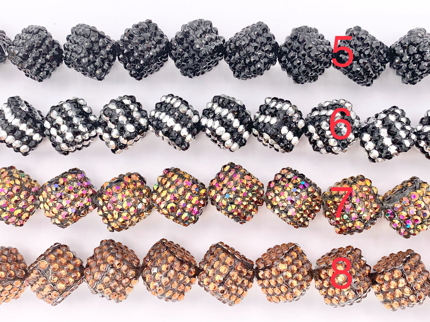 20mm Acrylic Rhinestone Cube Beads Shiny Dice Sparkle Gumball Resin Beads For Jewelry Making 7" |Available in 8 Colors