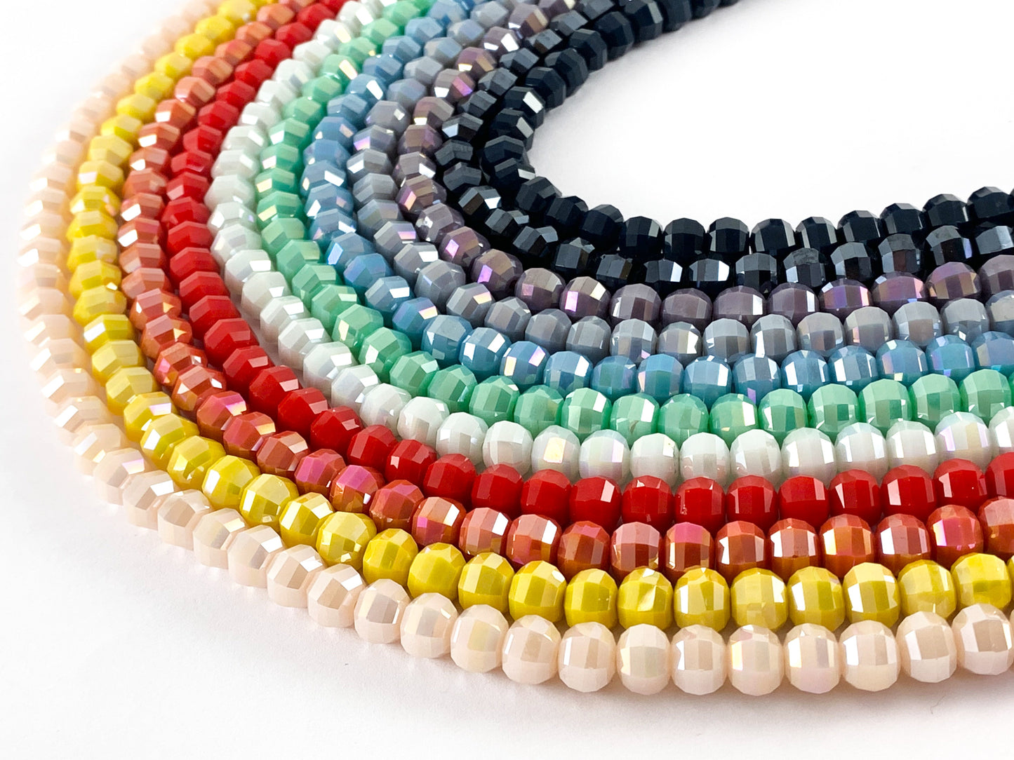 Faceted 36 Cut Shiny 8mm Dyed Jade Glass Pumpkin Shape Rondelle Crystal Strands (around 11")