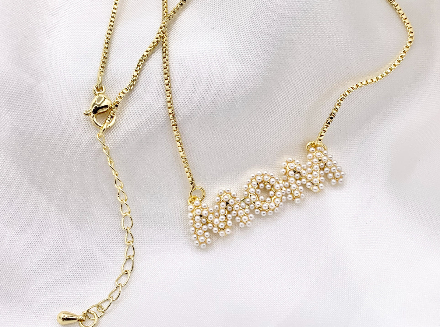 Delicate MOM Pearl Necklace Gold Plated Dainty Minimalist Pearl Finished Necklace Mother's Day Gift Idea Gift For Mom 3 PCS