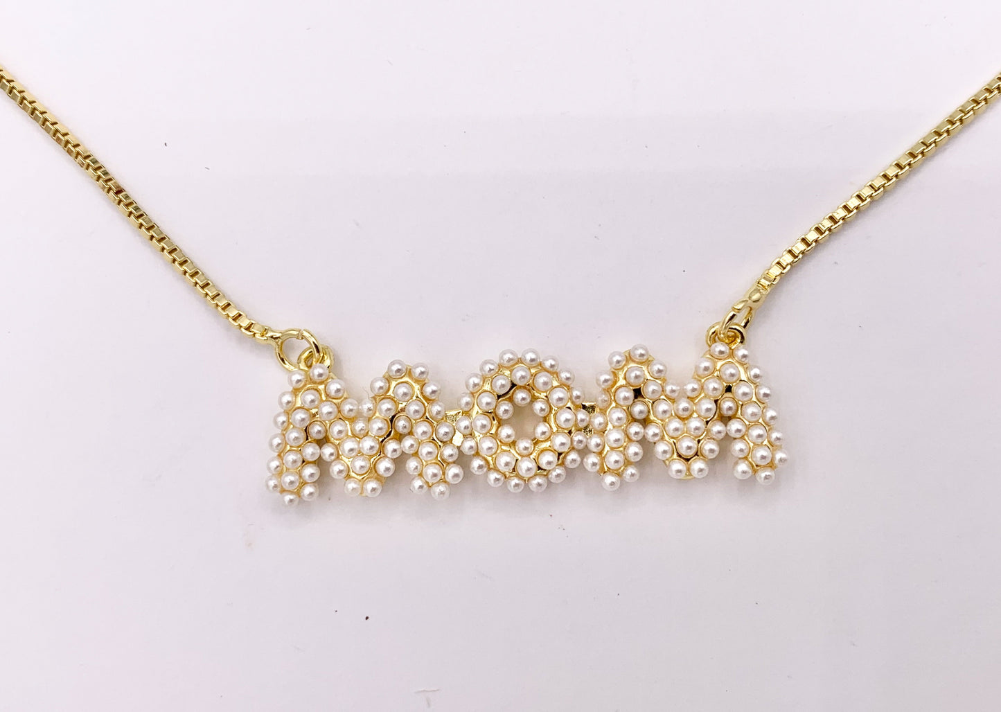 Delicate MOM Pearl Necklace Gold Plated Dainty Minimalist Pearl Finished Necklace Mother's Day Gift Idea Gift For Mom 3 PCS