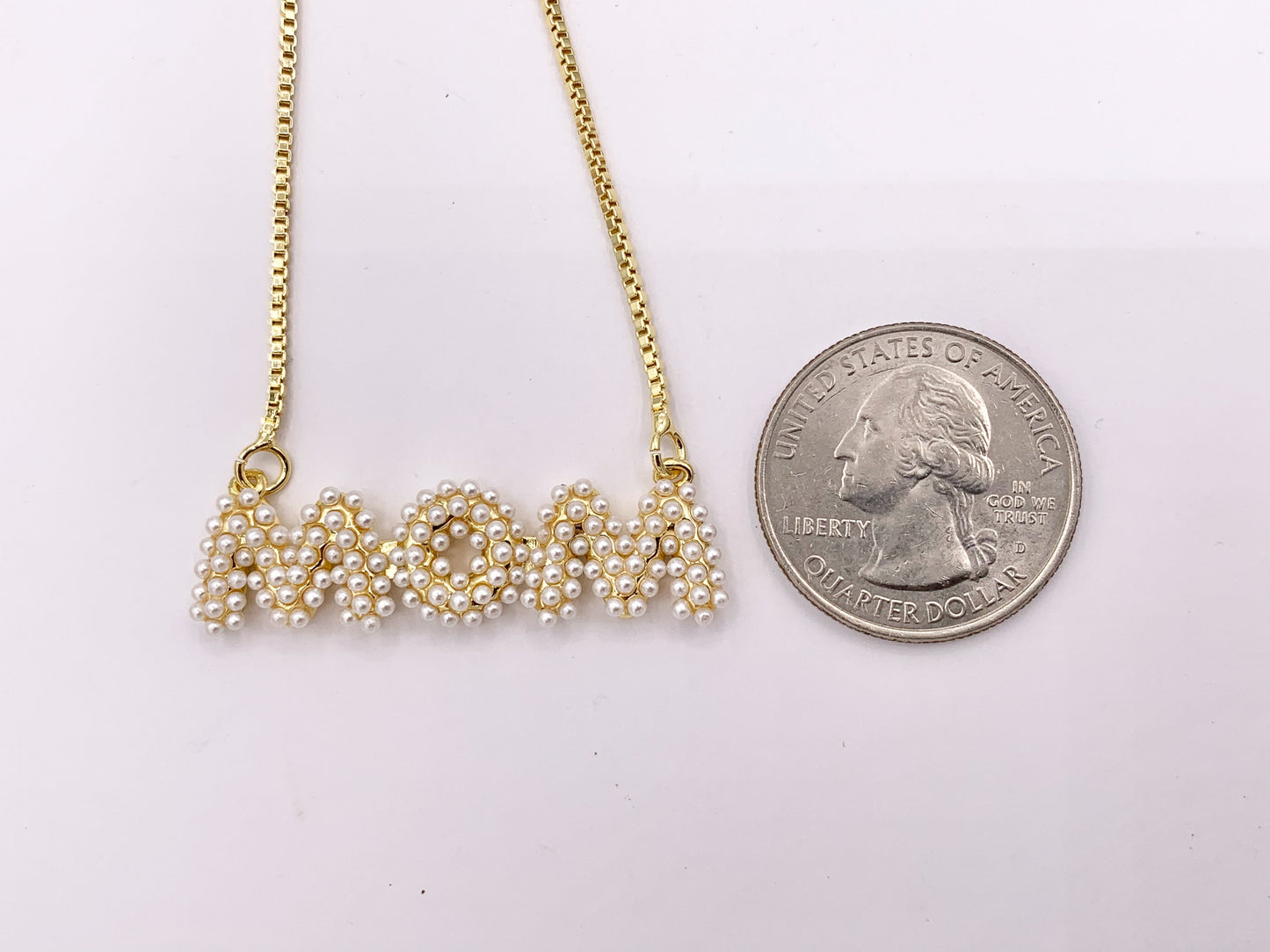 Delicate MOM Pearl Necklace Gold Plated Dainty Minimalist Pearl Finished Necklace Mother's Day Gift Idea Gift For Mom 3 PCS