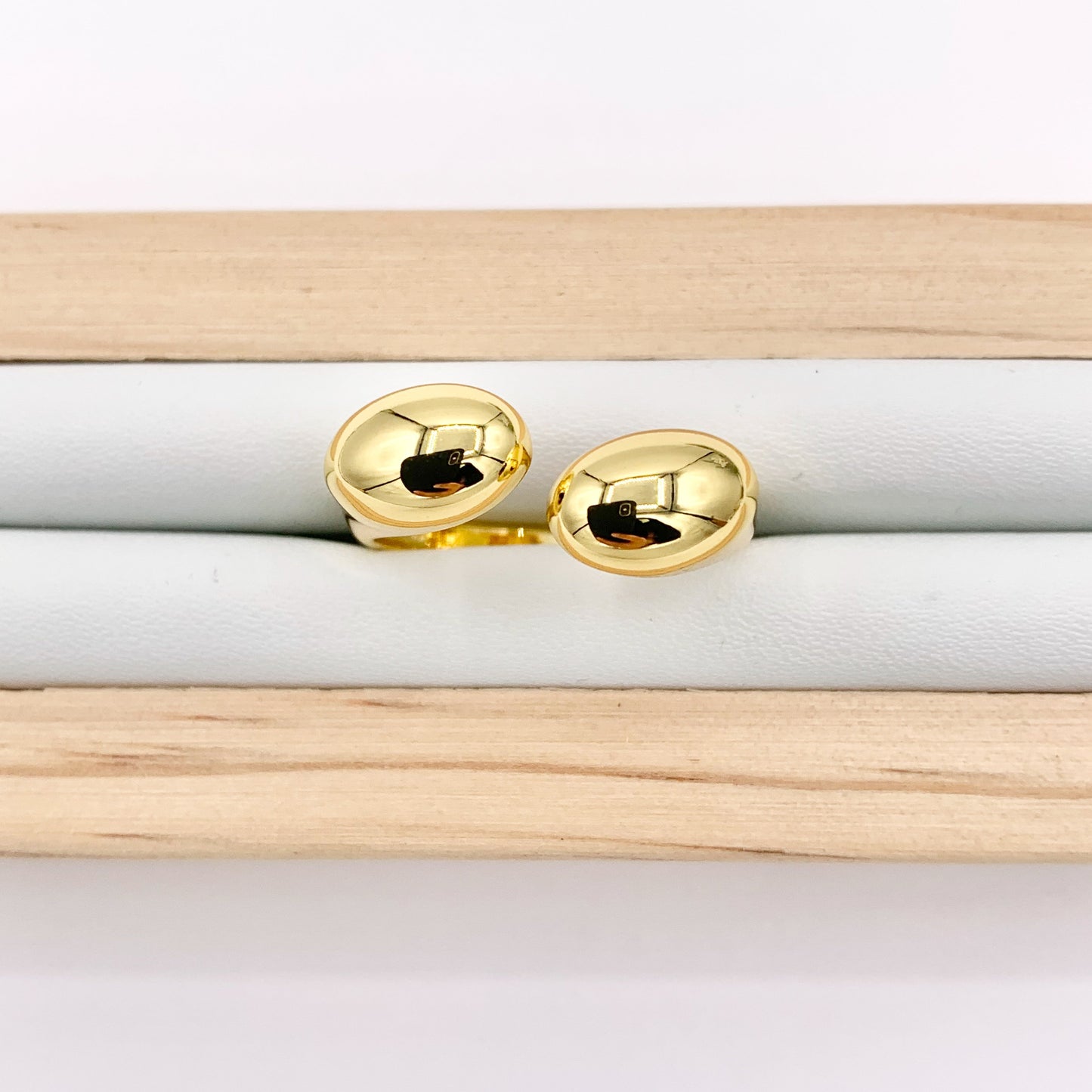 18K Gold Plated Copper Minimalist Bypass Adjustable Ring 4 PCS