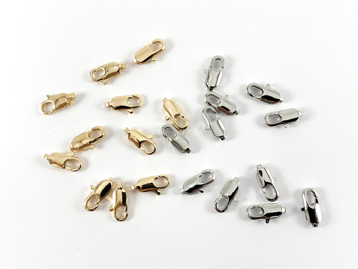 Real 18K Platinum/Gold Plated Lobster Clasps over Brass 25PCS