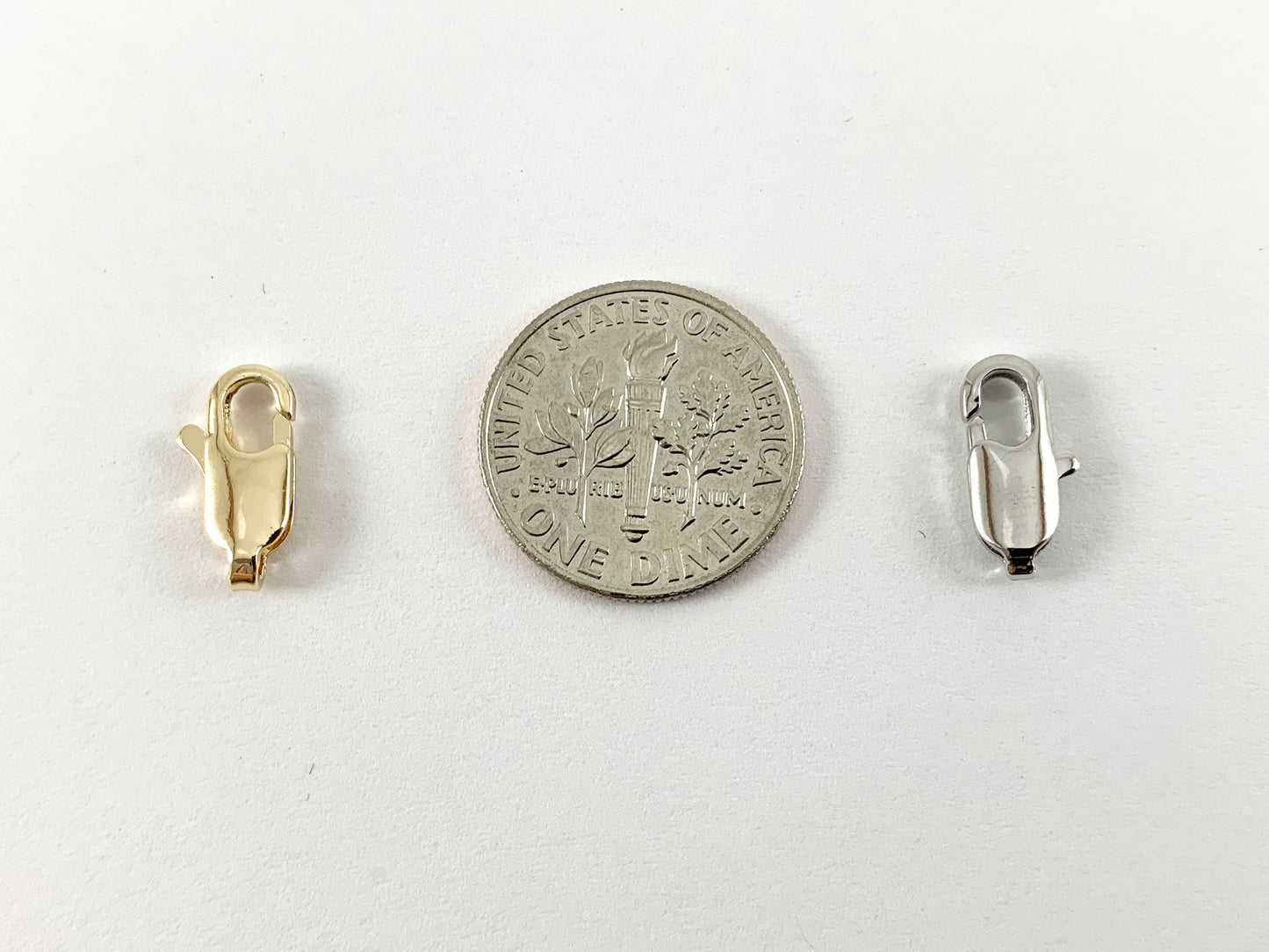 Real 18K Platinum/Gold Plated Lobster Clasps over Brass 25PCS