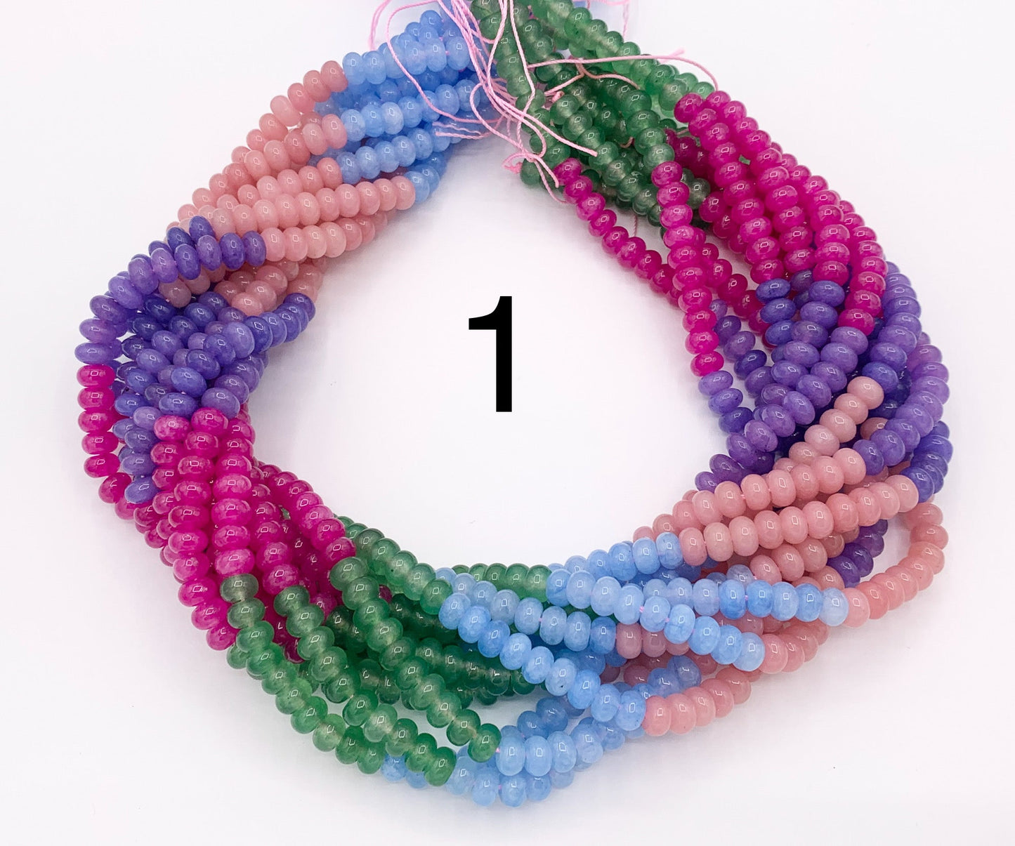 4x6mm Beautiful Mixed Color Quartz Smooth Rondelle Beads | Multicolor Dyed Jade, Jasper And Quartz Beads Natural Stone Beads Around 15" Price 1 Strand