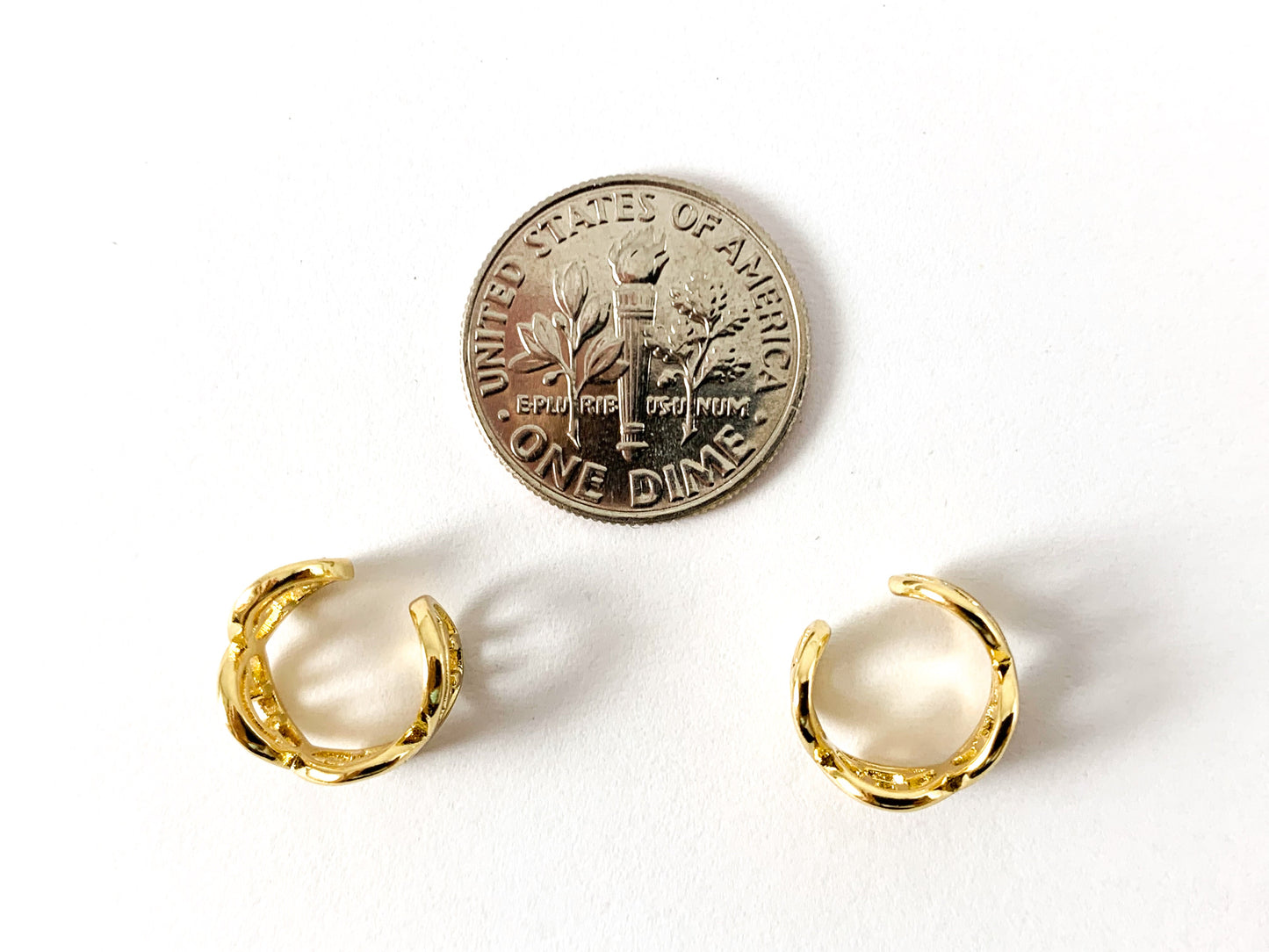 Real Gold 18K Plated Smiley Face Brass Ear Cuffs 8PCS