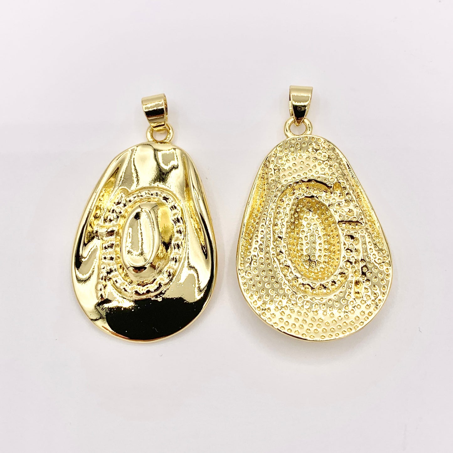 Western Cowboy Hat Texas Ranch Pendants in 18K Gold/Silver Plated Copper 6 PCS