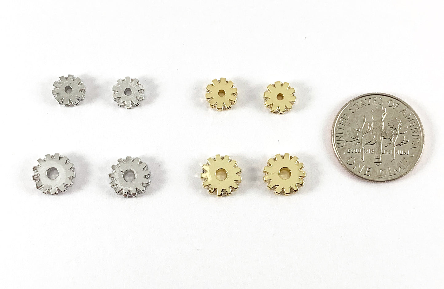 18K Gold/Platinum Plated CZ Pave Rhinestone Spacers Over Brass 10PCS