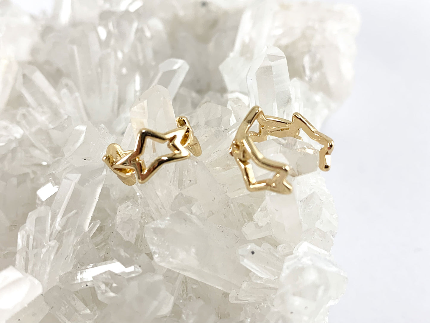 Real Gold 18K Plated Brass Stars Ear Cuffs (No Piercing!!) 8PCS