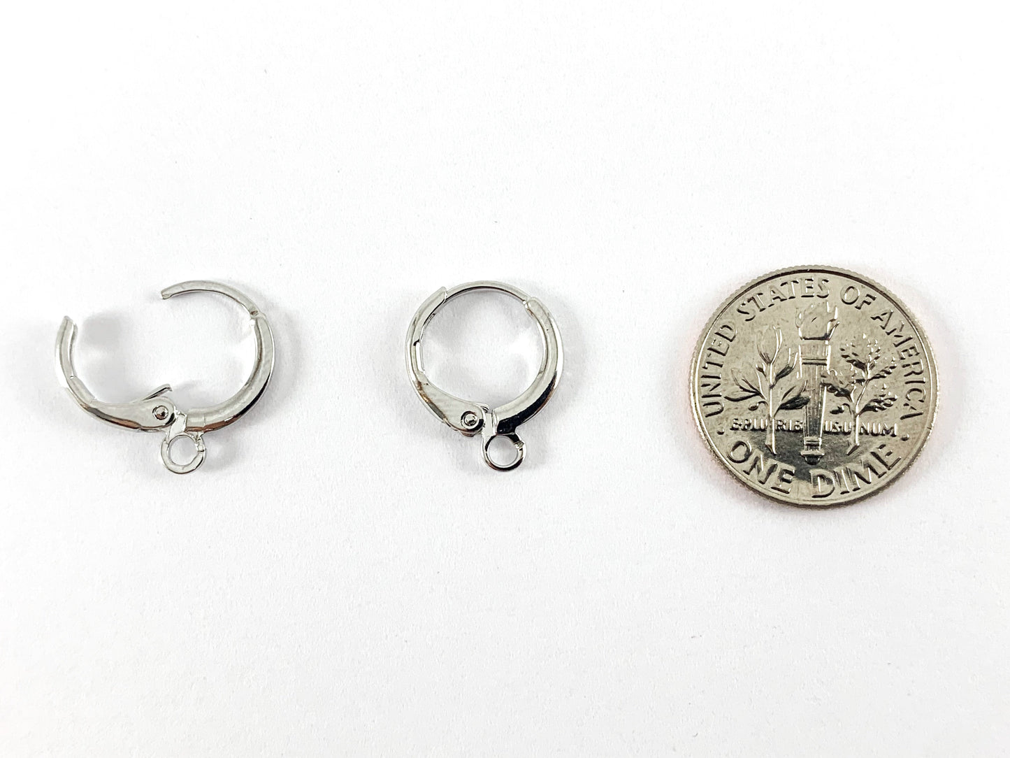 Real Gold 18K Plated Circle Smooth Earring Huggies Component 6 Pairs