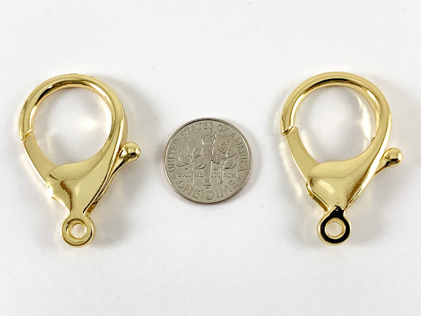 18K Gold/Platinum Plated Large Lobster Clasp 10PCS