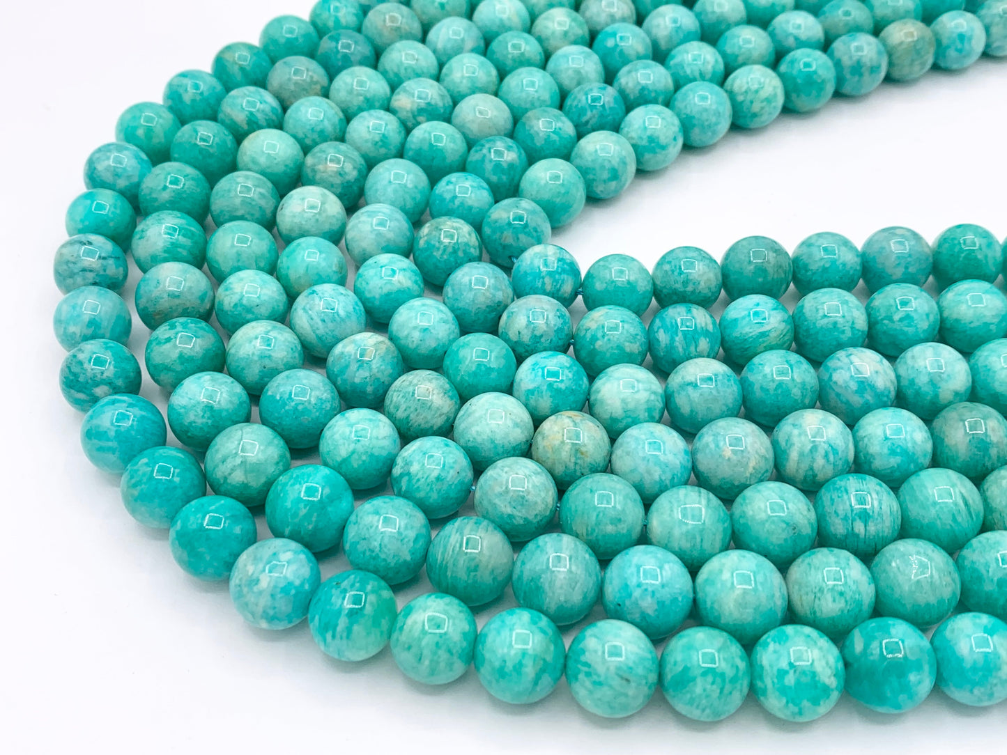 High Quality Peruvian Amazonite Round Smooth Shiny Natural Green Gemstone Beads 4mm 5mm 6mm 8mm 10mm 12mm Around 14-15"