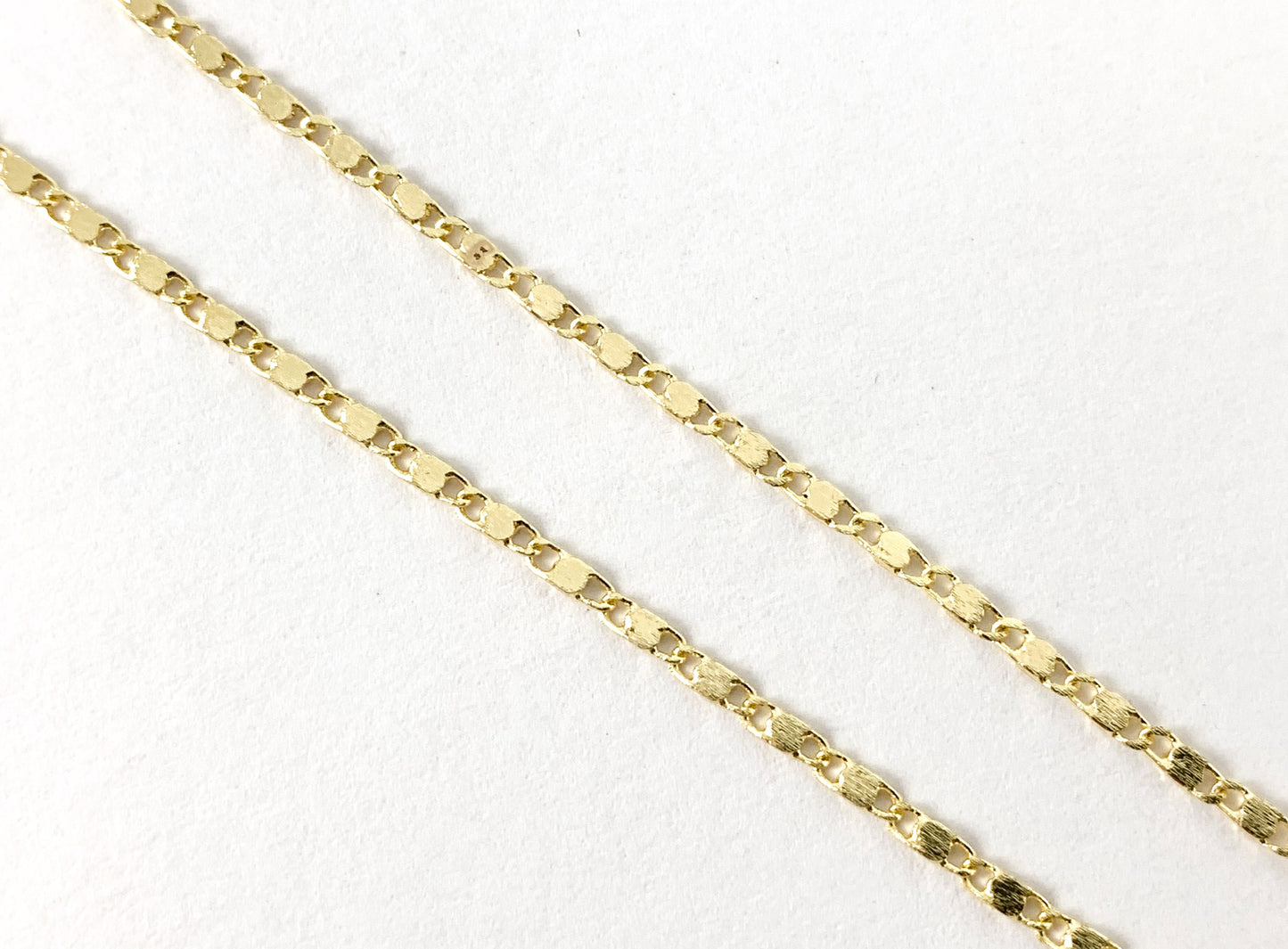 Delicate Gold Plated Dainty Minimalist Flat Link Necklace 10PCS
