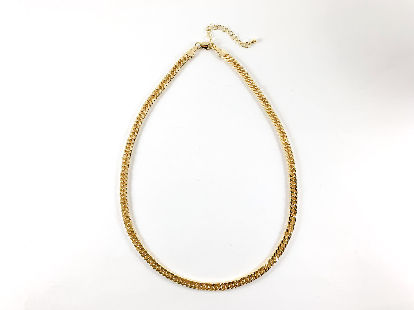 Delicate 18K Gold Plated Brass Simple Cuban Choker Necklace 5PCS