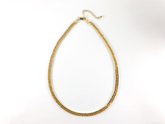 Delicate 18K Gold Plated Brass Simple Cuban Choker Necklace 5PCS