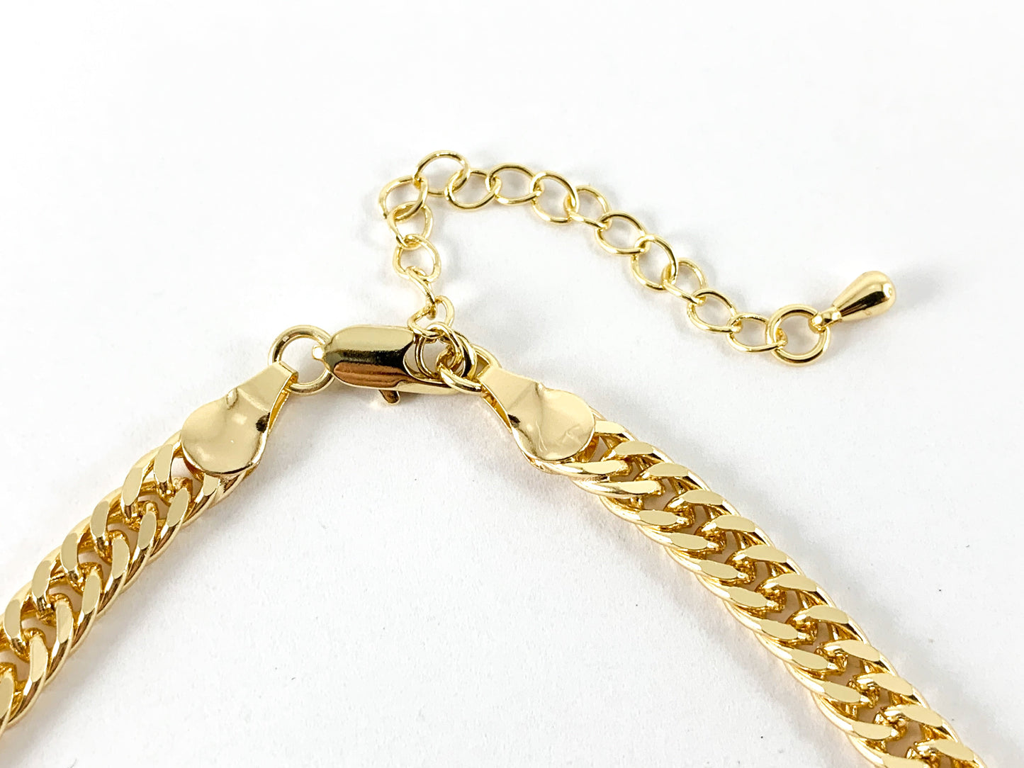 Delicate 18K Gold Plated Brass Simple Cuban Choker Necklace 5PCS
