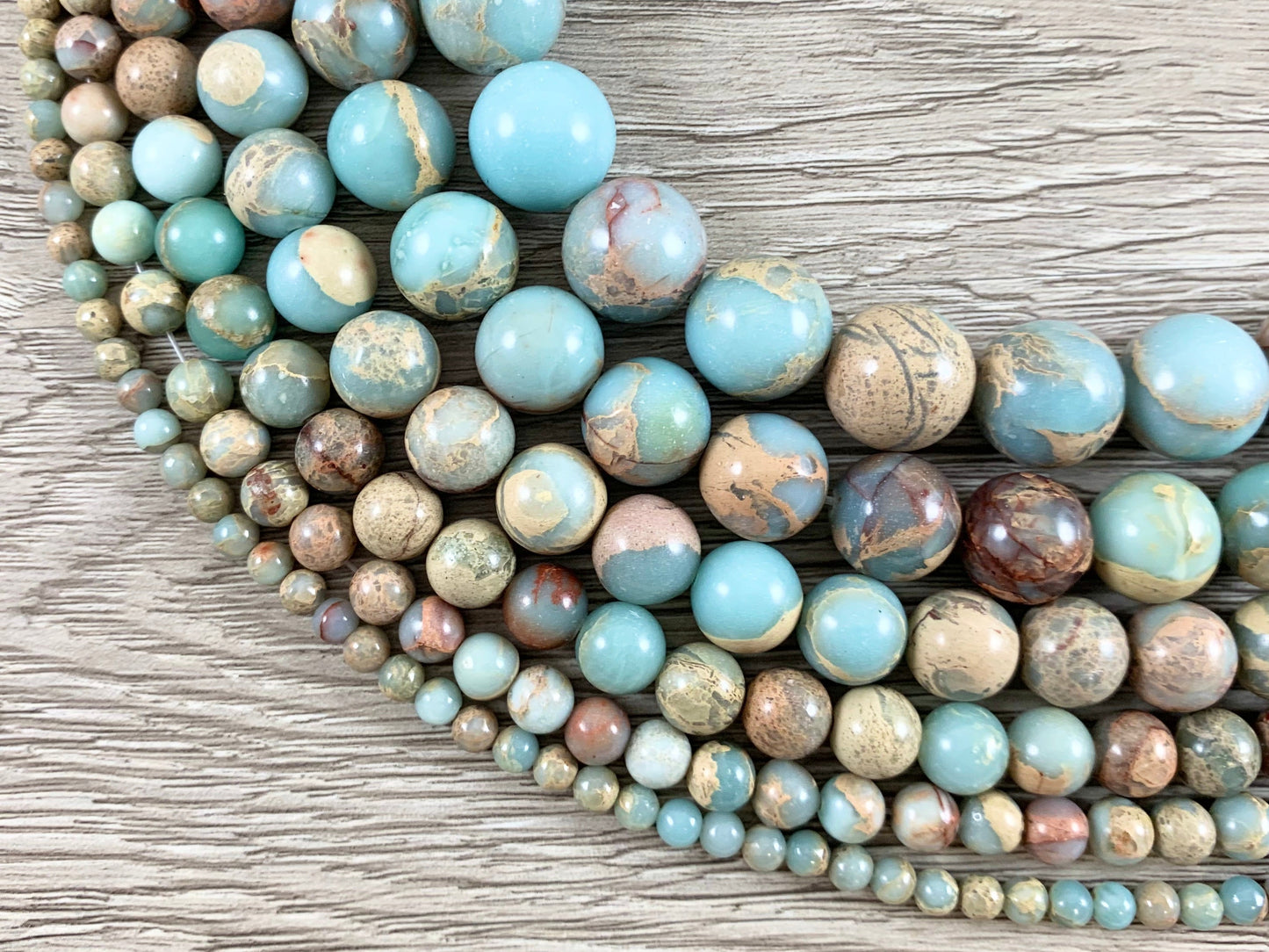 Aqua Terra Jasper Round Gemstone Beads