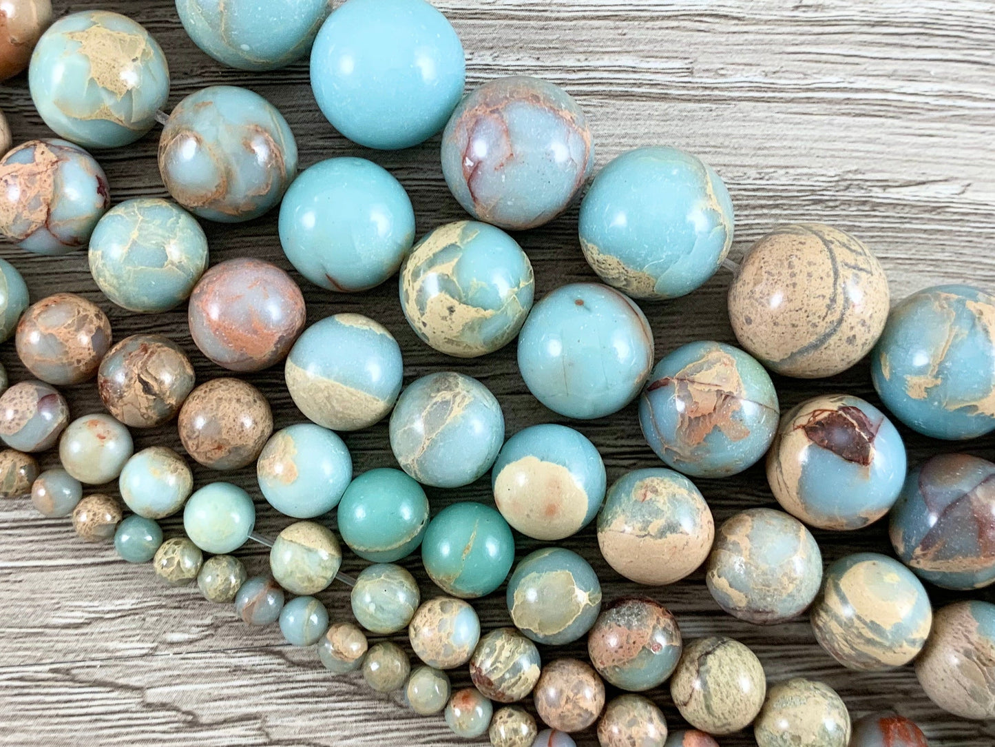 Aqua Terra Jasper Round Gemstone Beads