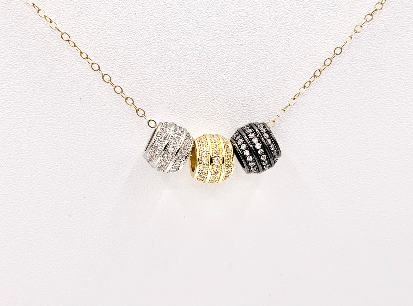 7.5x9mm Barrel Shape Large Hole Spacers Micro CZ Pave Beads in Real 18K Gold/Platinum/Gunmetal Plated Over Copper 8PCS