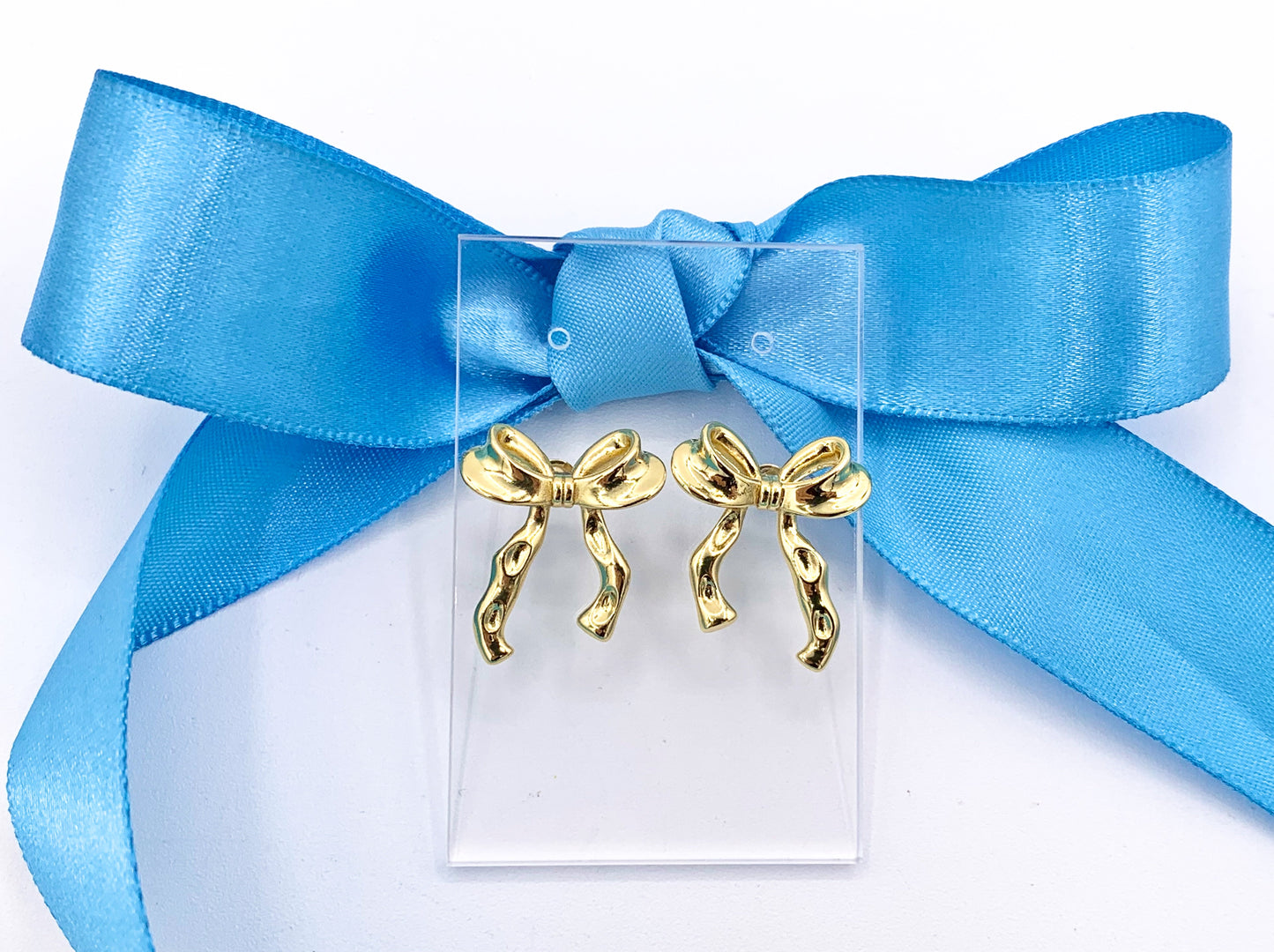 Cute Bowtie Earring Studs in 18K Gold/Platinum Plated Over Copper Earrings 3 PAIRS
