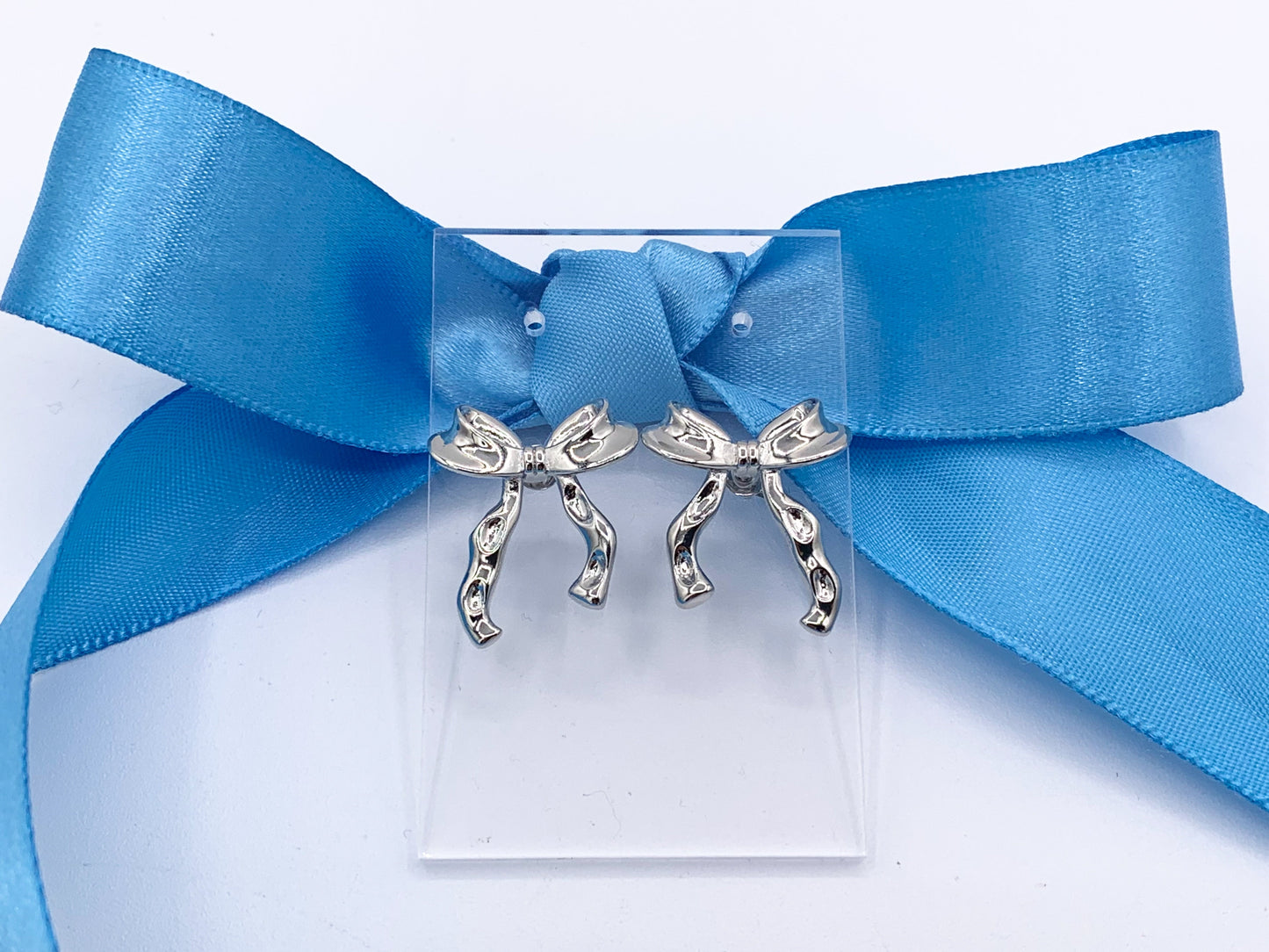 Cute Bowtie Earring Studs in 18K Gold/Platinum Plated Over Copper Earrings 3 PAIRS