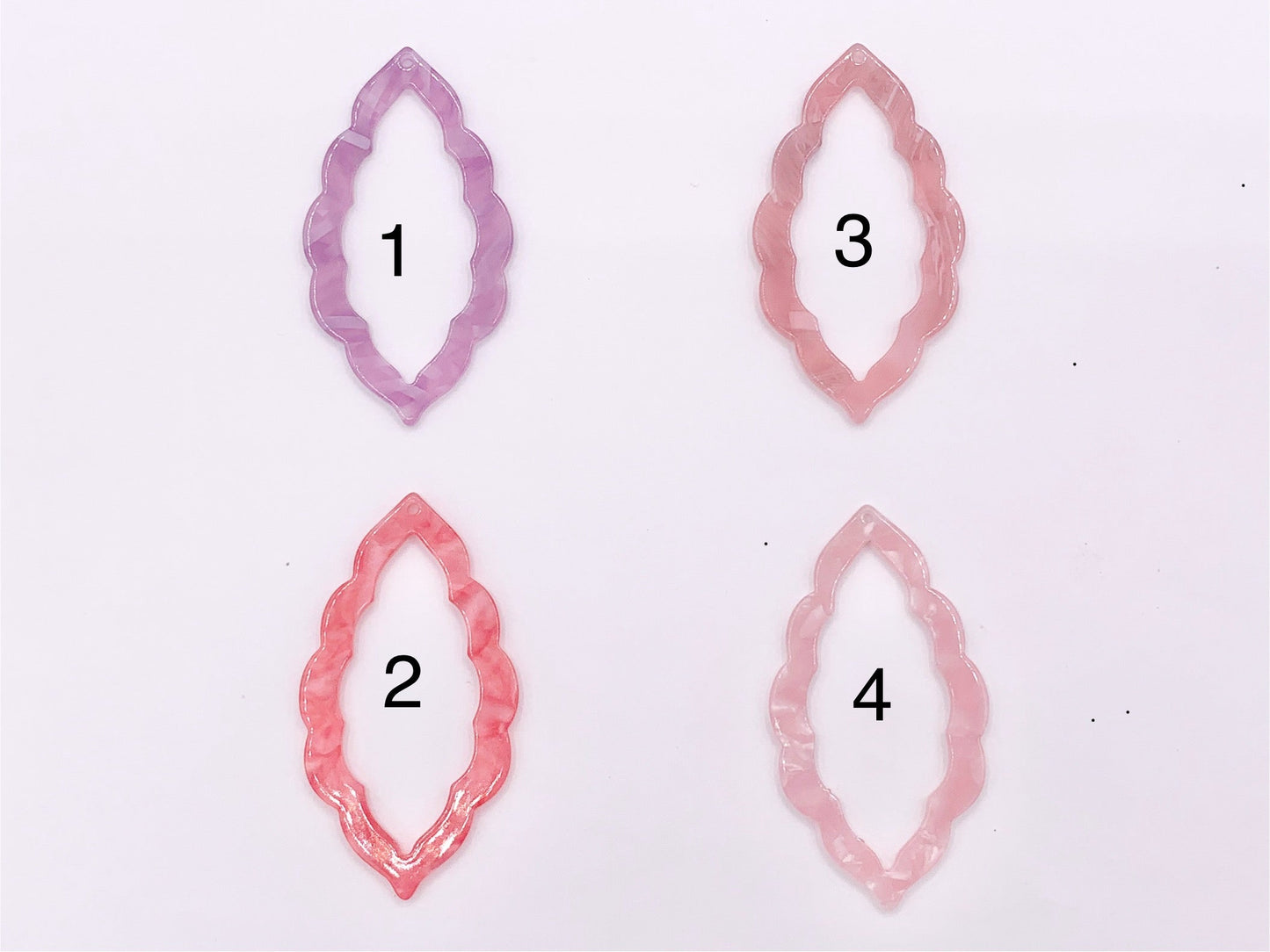 34x64mm Acetate Hollow Marquis Earring Pendants Acetate Earring Findings For Jewelry Making 9 Colors Available | 6PCS
