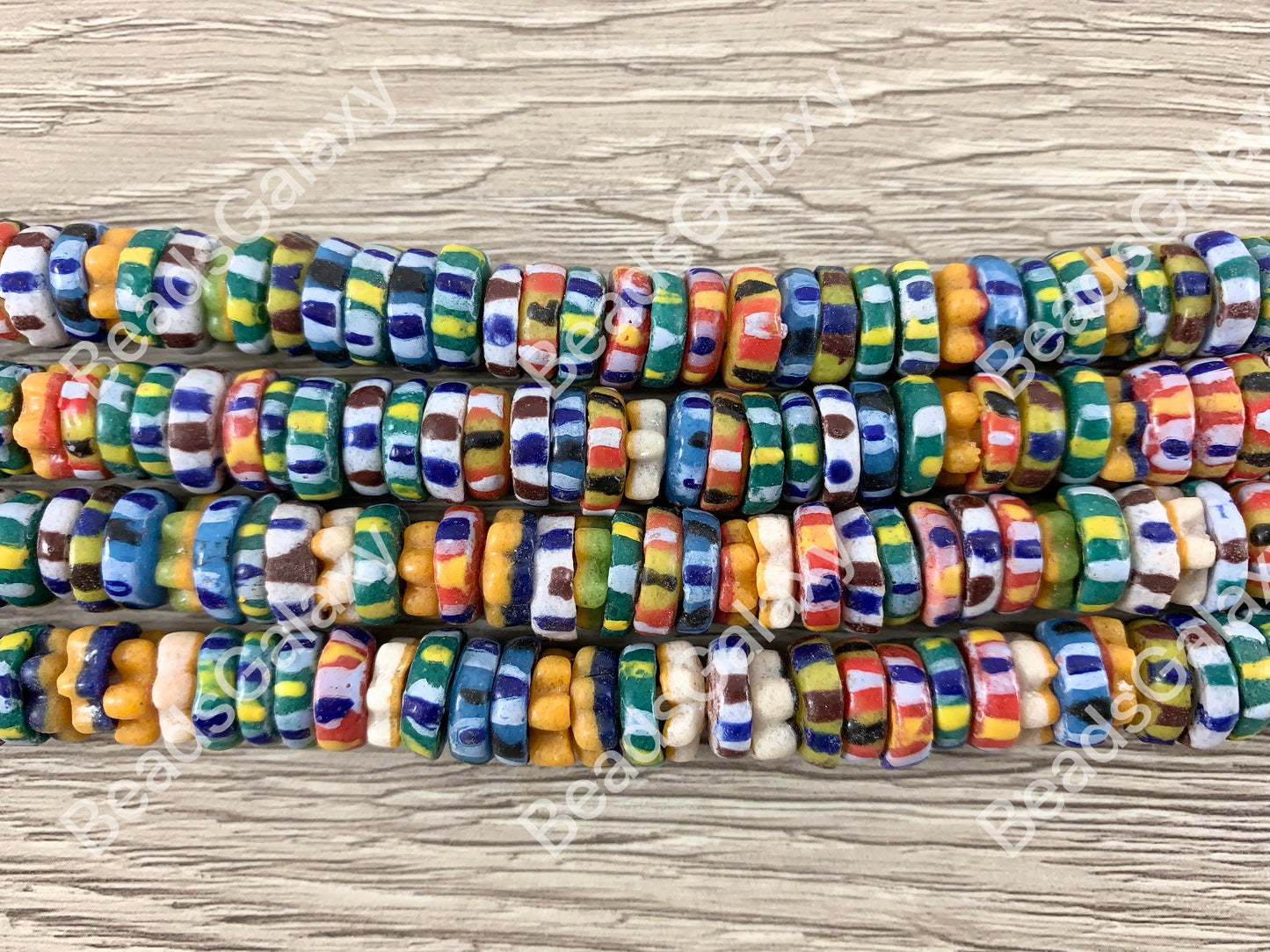 Handmade Recycled Sankas Glass Heishi Beads From Ghana Africa