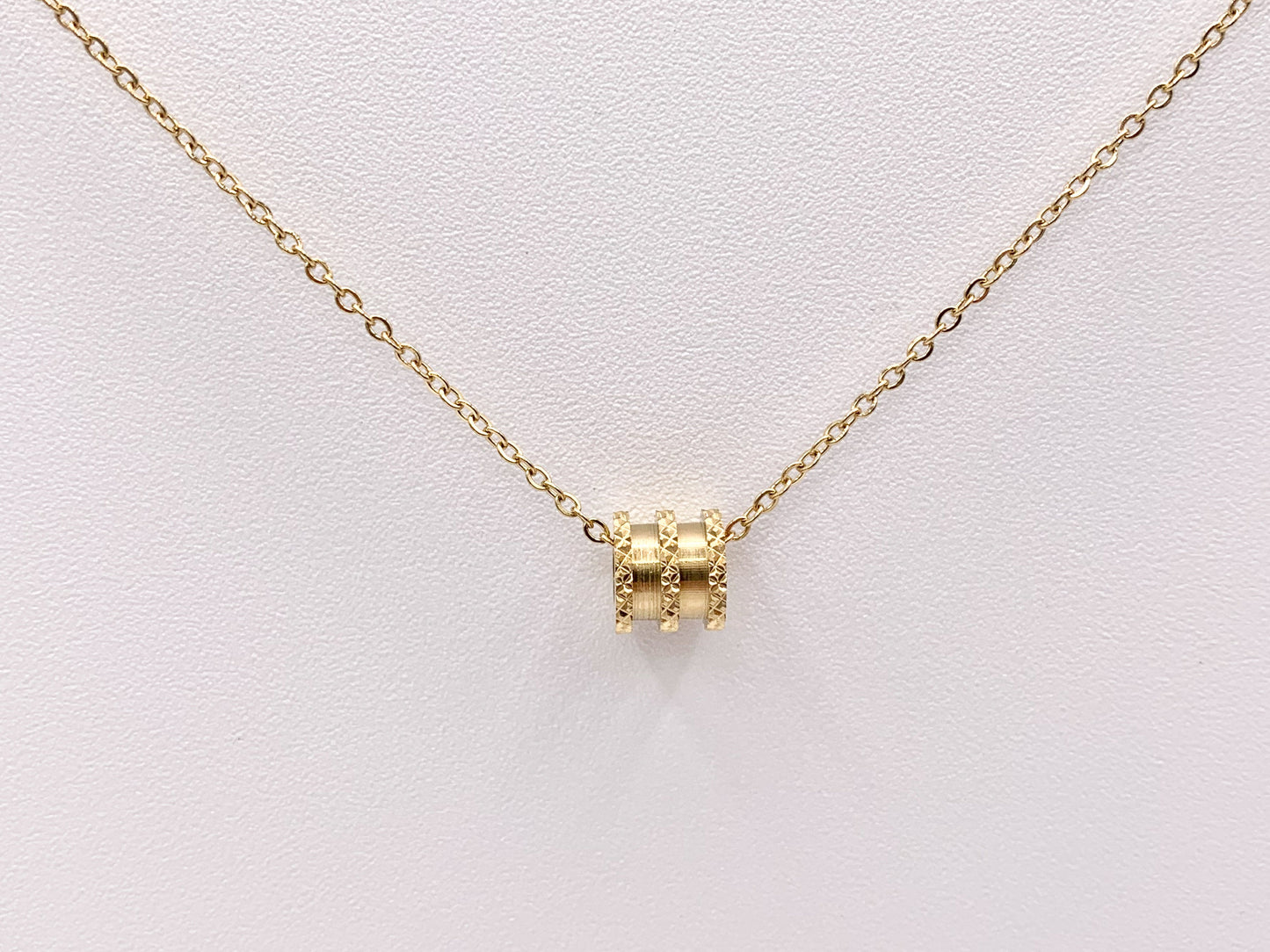 Delicate Spacer Necklace Gold Plated Stainless Steel Dainty Flexible Minimalist Finished Necklace 16" with Extension Link