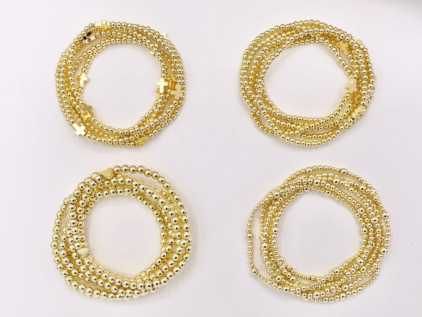 18K Gold Plated Hematite Rice Shape Beaded Dainty Stretchy Bracelet 1 piece