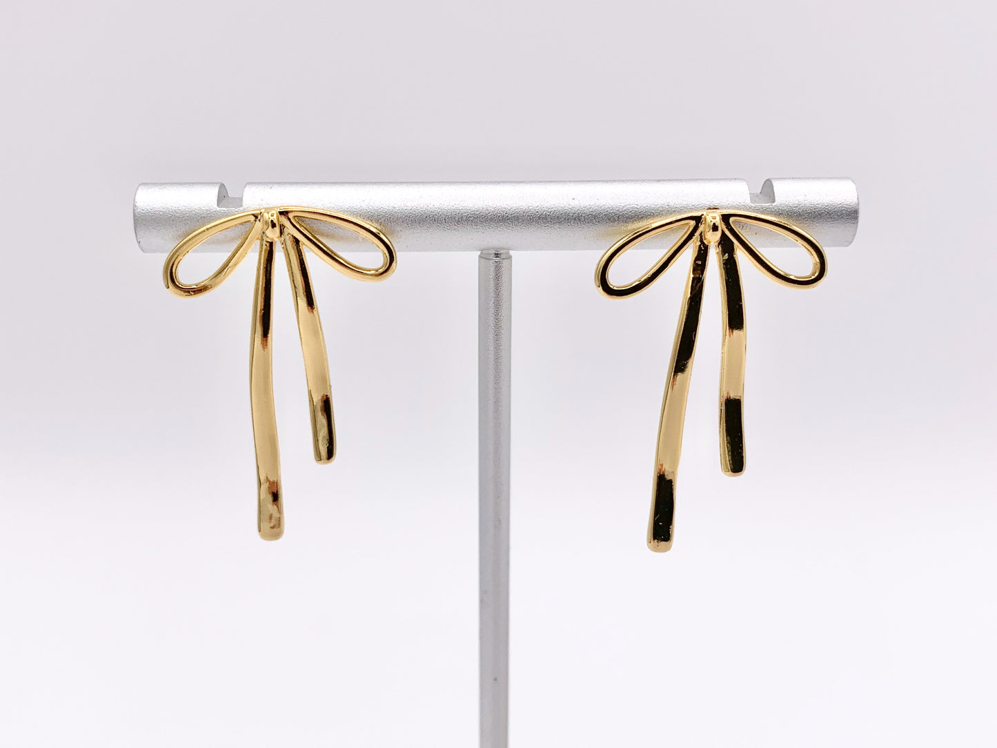 Cute Bowtie Earring Studs in 18K Gold/Platinum Plated Over Copper Earrings 4 PAIRS