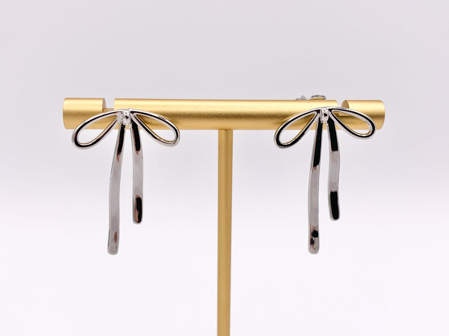 Cute Bowtie Earring Studs in 18K Gold/Platinum Plated Over Copper Earrings 4 PAIRS