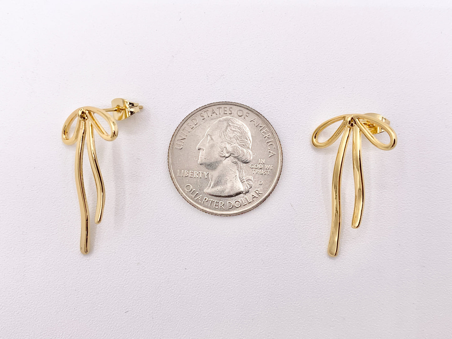 Cute Bowtie Earring Studs in 18K Gold/Platinum Plated Over Copper Earrings 4 PAIRS