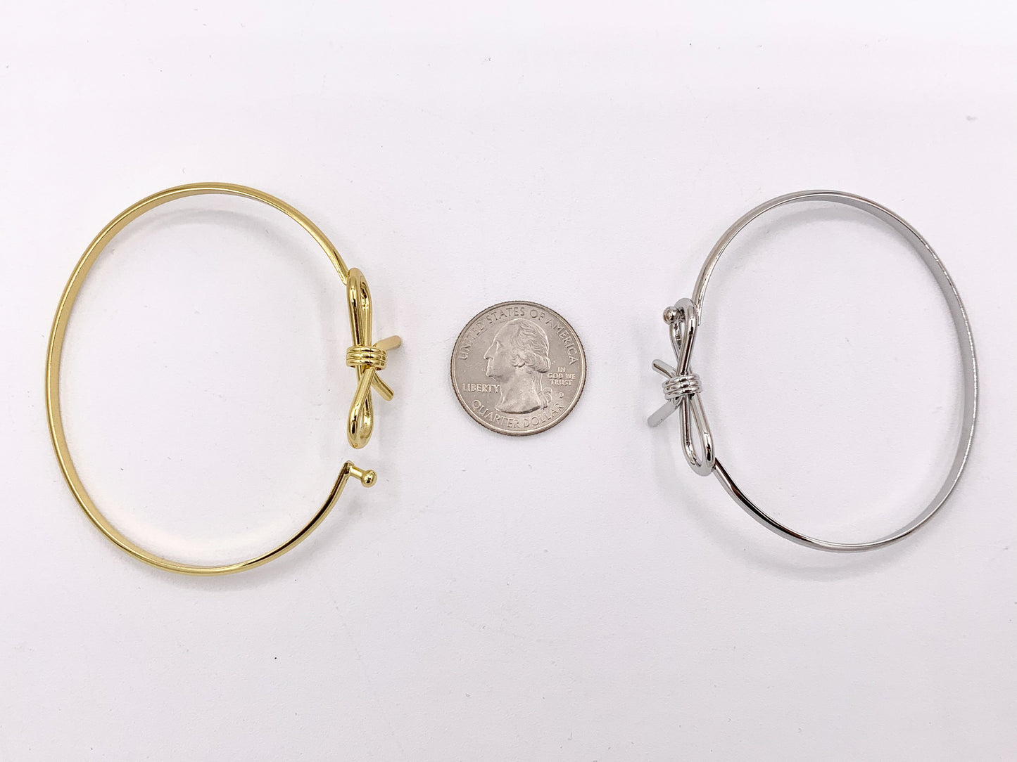 Cute Bow Tie Front Open Bracelet Cuffs in Real Gold/Platinum 18K Plated Copper 3 PCS