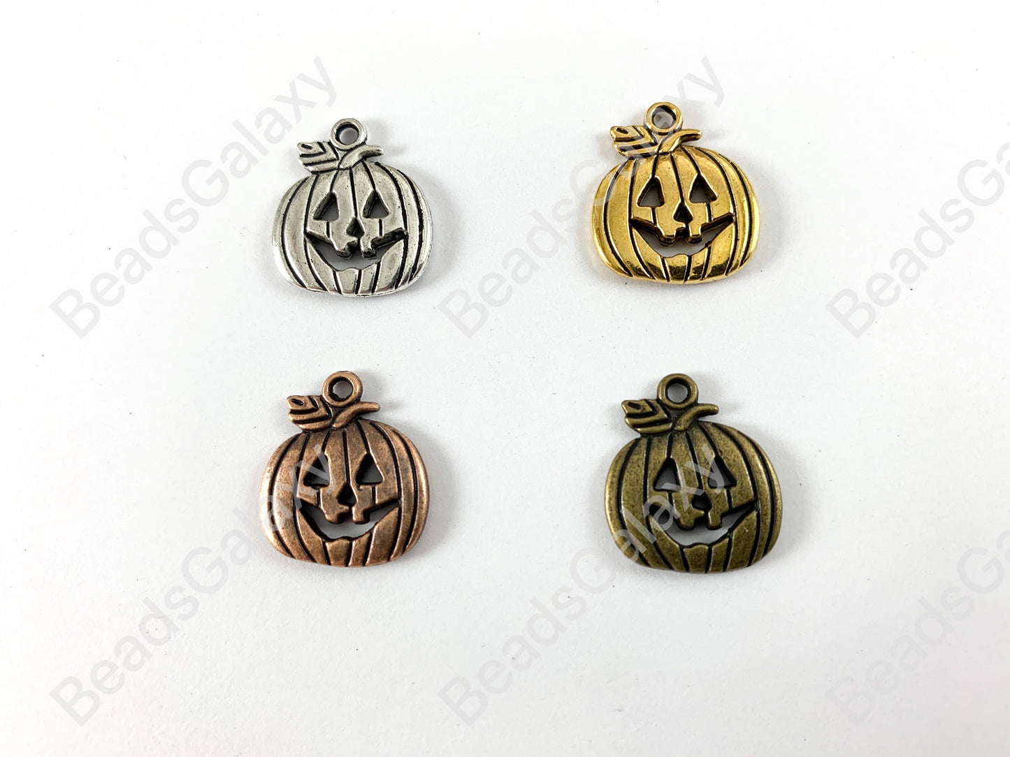 Halloween Pumpkin Jack O' Lantern Charms Pewter