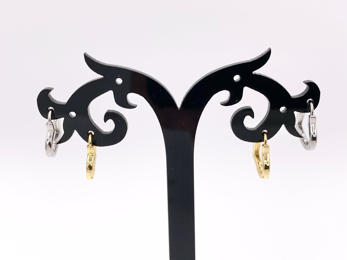 Dainty Puffy Heart Earring Huggies in 18K Gold or Silver Plated Copper 5 PAIRS