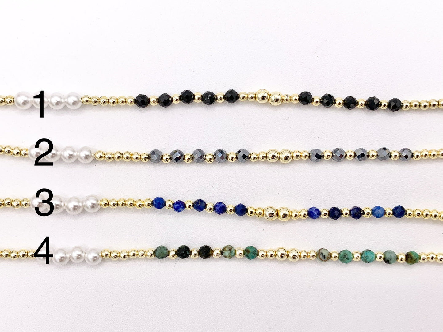 Delicate Assorted Stone Chokers 18K Gold Plated Hematite With Pearls Cute Choker Finished Necklace
