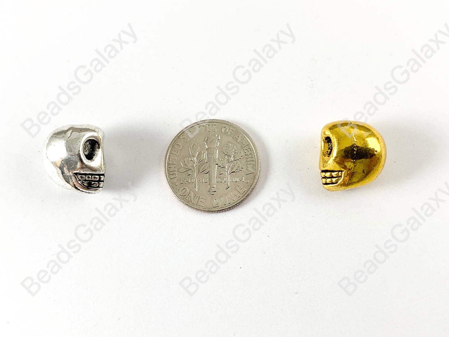 Halloween Pewter Antique Skull Beads