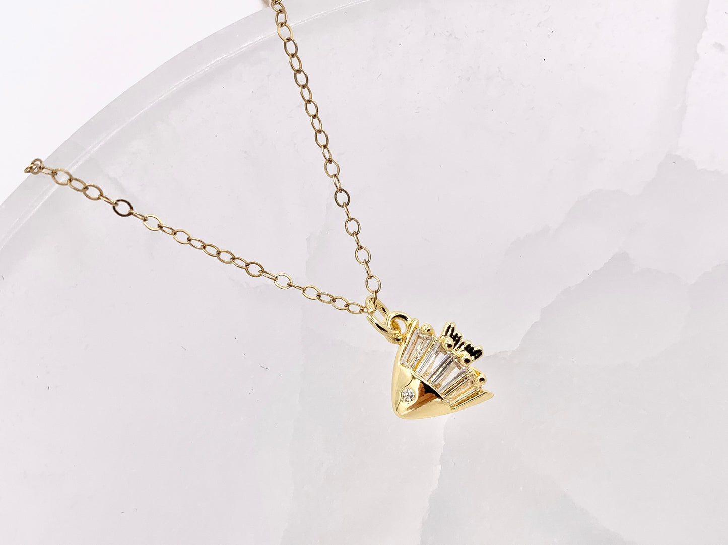 Cute Small CZ Pave Fish Charms in 18K Gold Plated Copper Base 10 PCS