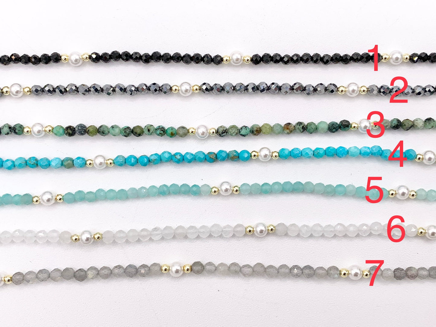 Delicate Assorted Stone Chokers 18K Gold Plated Hematite With Pearls Cute Choker Finished Necklace