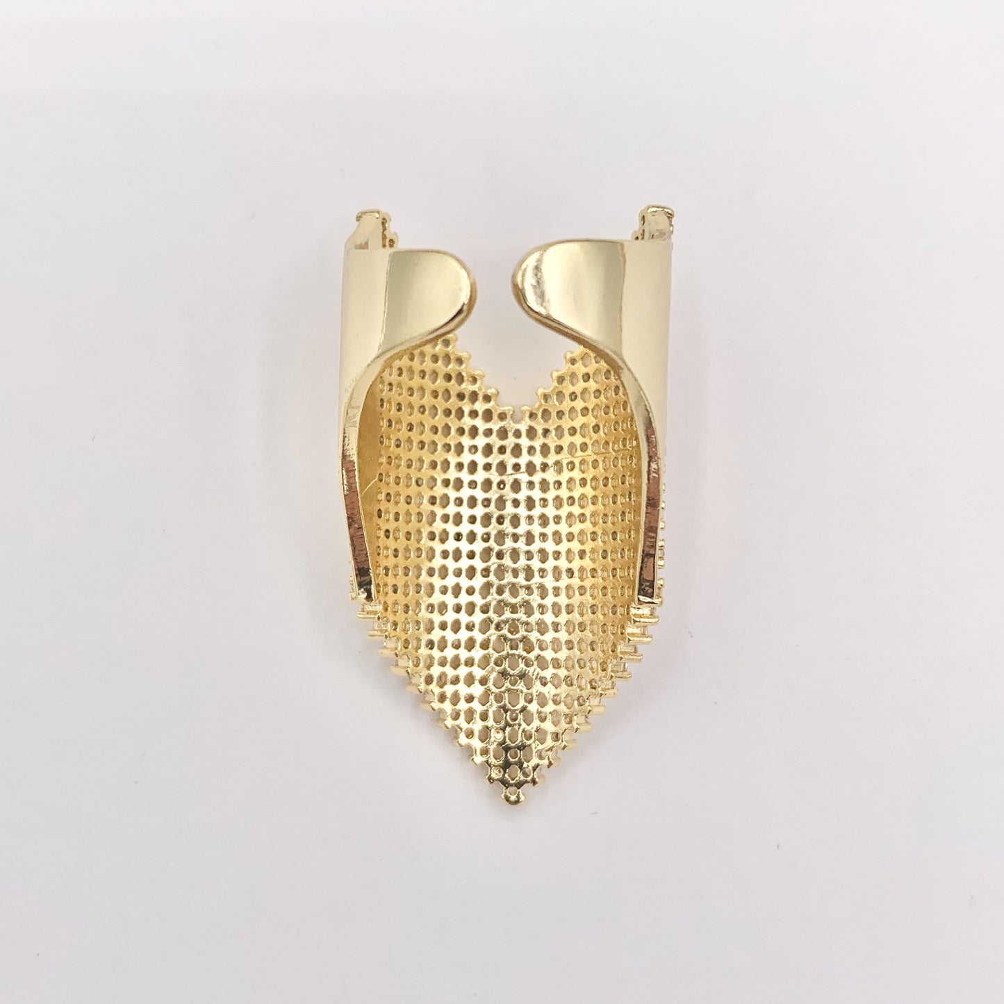 Chevron V Shaped Bulky Ring in CZ Pave Real Gold 18K Plated Copper Adjustable Ring 3 PCS