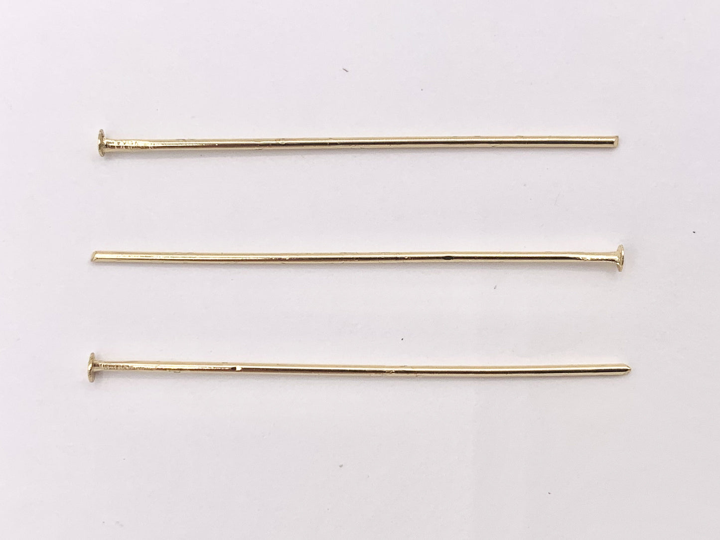 36mm/1.5 inches Gold Plated Flat Head Pins Beading Headpins Gauge 22