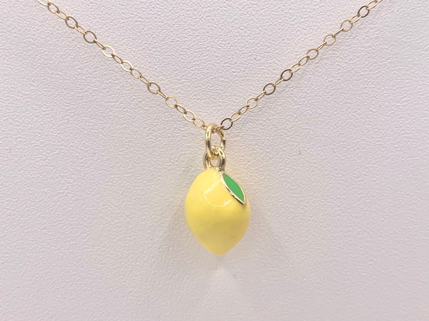 Cute Yellow Enamel Lemon Charms 3D Puffy Fruit Charms in 18K Gold Plated Over Copper 10 PCS
