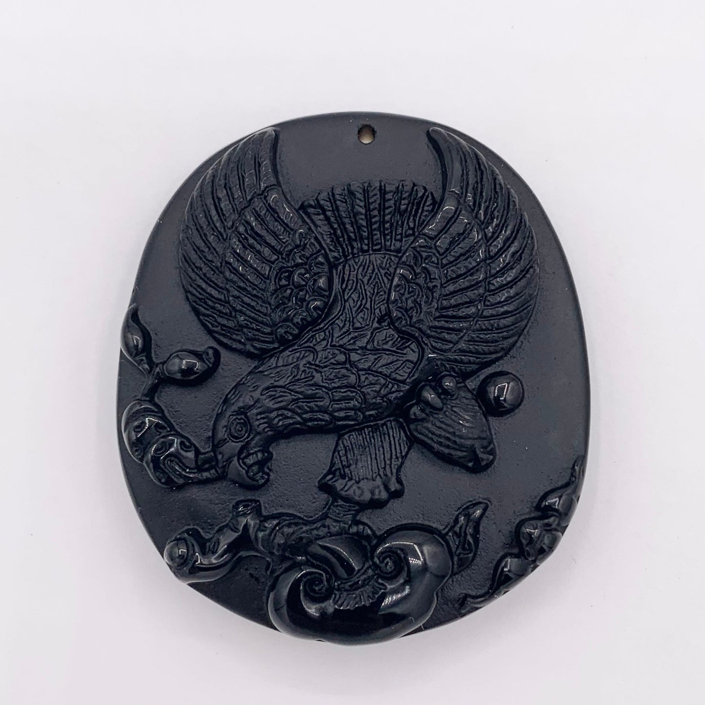 Natural Black Obsidian Eagle Pendants Beautiful Hand Carved Stone Pendant Sold By Piece