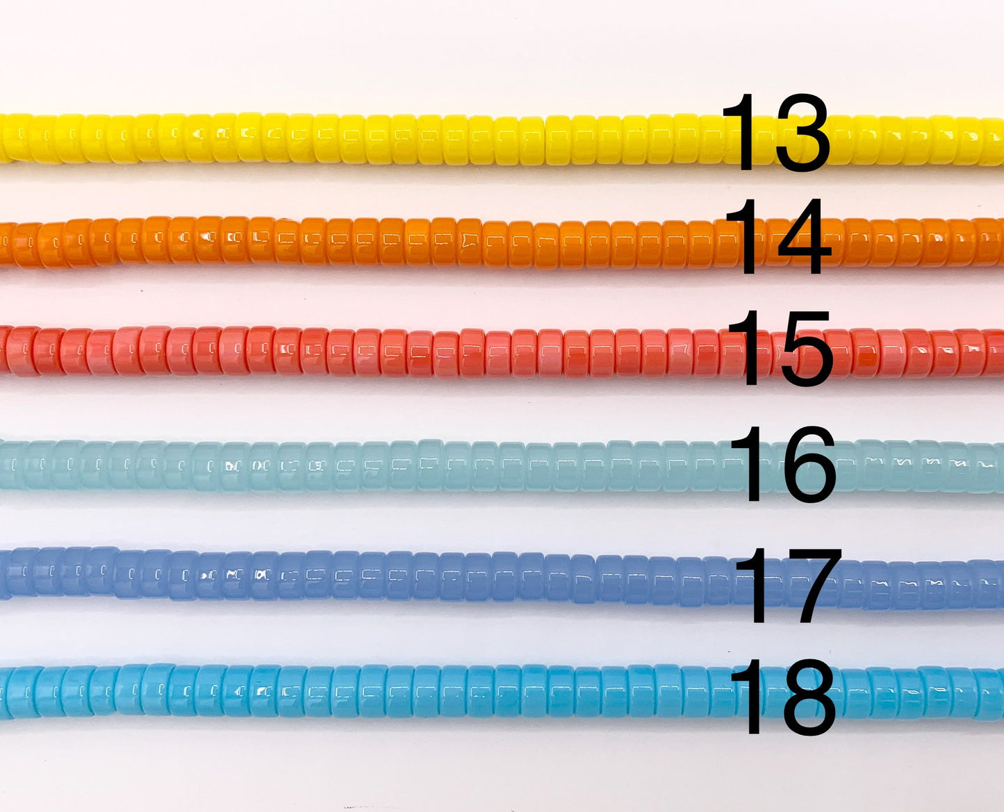 3x6mm Heishi Shiny Colorful Glass Beads For Jewelry Making Around 14-15" Price 1 Strand