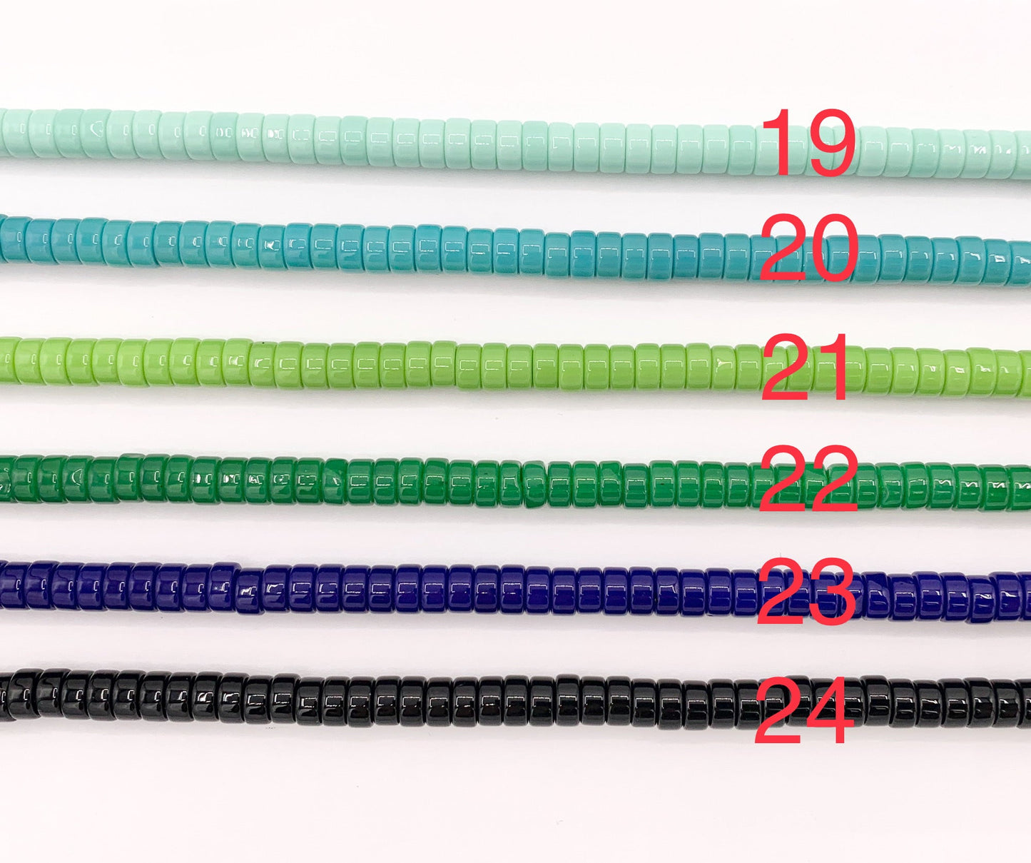 3x6mm Heishi Shiny Colorful Glass Beads For Jewelry Making Around 14-15" Price 1 Strand