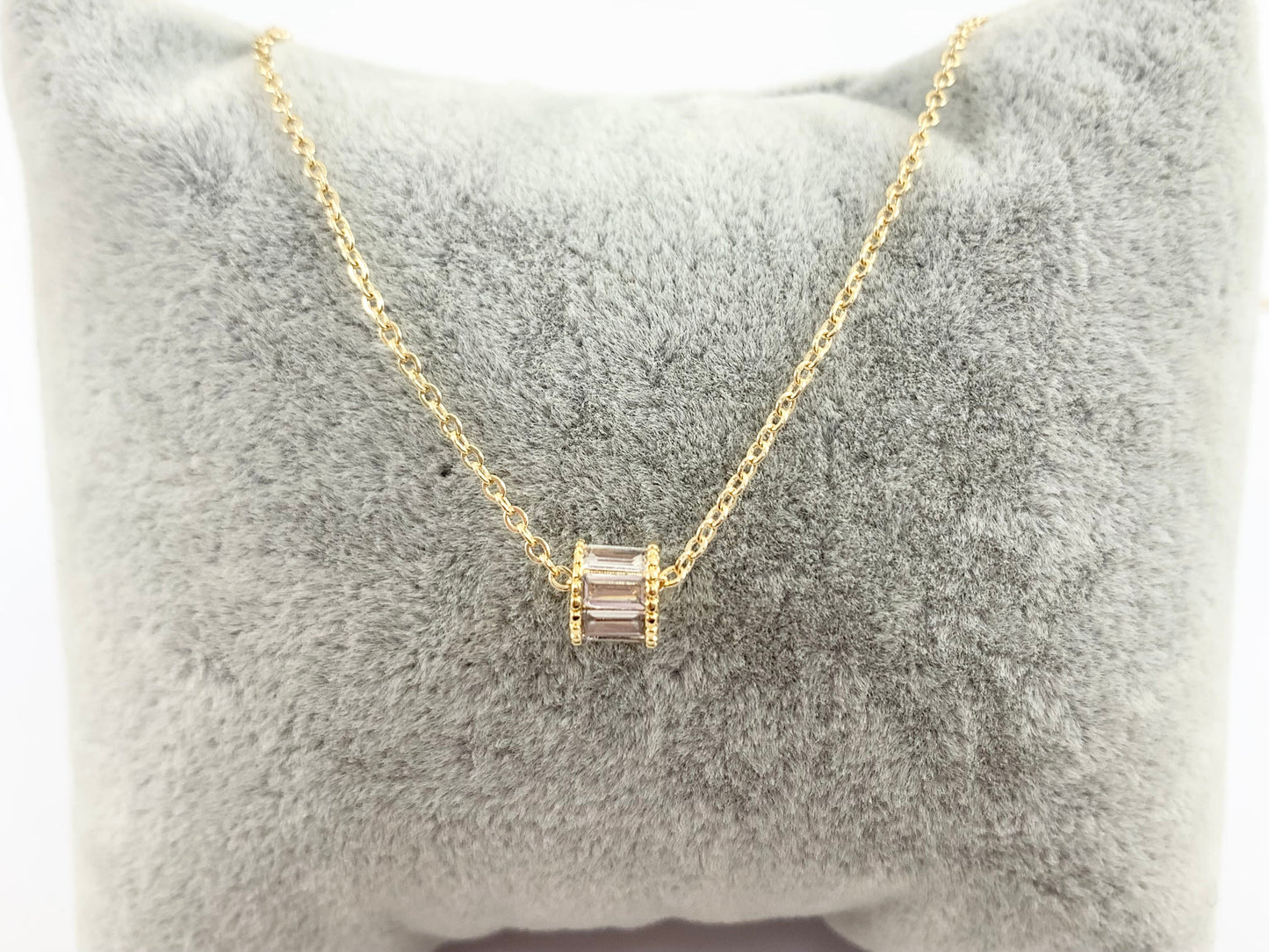 Baguette Spacer Beads | Real Gold 18K Plated Micro CZ Pave Tiny Barrel Space Beads Over Brass for Jewelry Making 8PCS